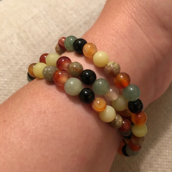 Triple Strand Gemstone Bracelet - Picture 3 of 4